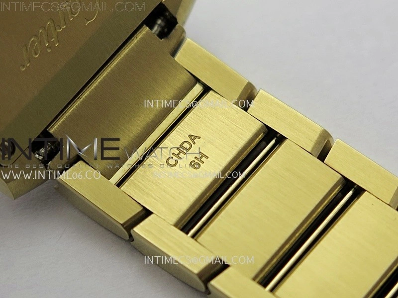 Tank Francaise Ladies 21.2mm Diamond Bezel YG 8848F 1:1 Best Edition Silver Dial on YG Bracelet Ronda Quartz V2